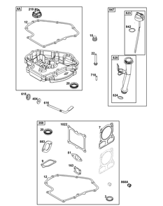 Crankcase Cover/Sump And Lubrication Group Diagram and Parts List for 10060B-0195-H5  Briggs and Stratton Engine